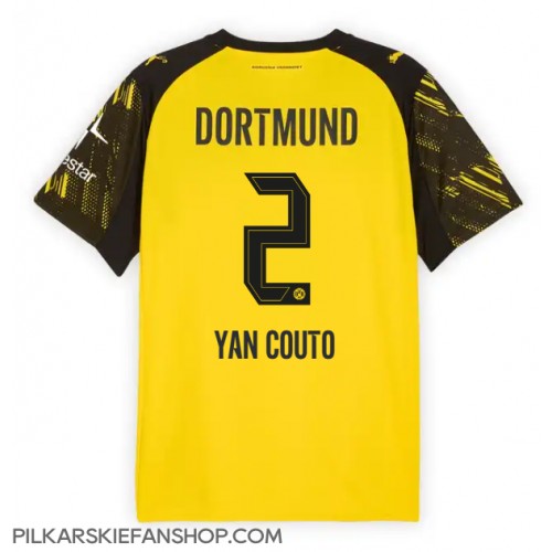 Koszulka piłkarska Borussia Dortmund Yan Couto #2 Strój Domowy 2025-26 tanio Krótki Rękaw Koszulka piłkarska Borussia Dortmund Yan Couto #2 Strój Domowy 2025-26 tanio Krótki Rękaw